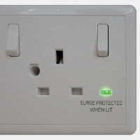 Converter Socket 1 or 2 Gang to 4 Gang c/w Surge Protection