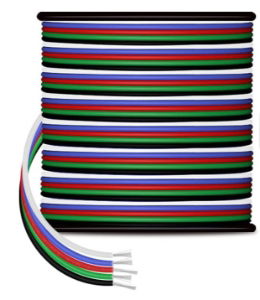 FLAT 5 CORE RGBW CABLE (FOR RGBW RIBBON)