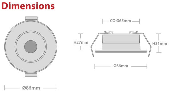 Stellar Fire Rated Downlight 6W 4CCT