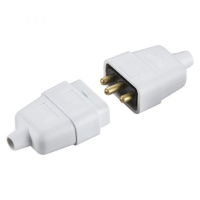 10A 3 PIN CABLE CONNECTORS WHITE