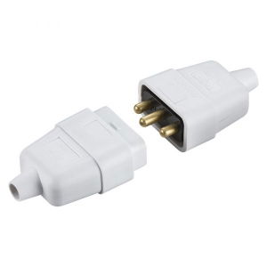 10A 3 PIN CABLE CONNECTORS WHITE