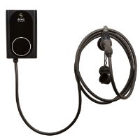 7.4kW Smart EV Charger, 5m Tethered Lead w/ Wall Holster - Black, Wall Mount