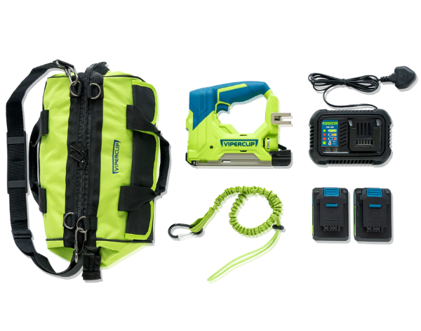 ViperClip Staple Gun Pack (with tool bag, lanyard, charger and 2 batteries)