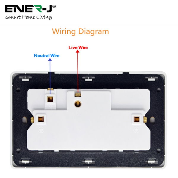 Smart WiFi 13A WiFi Twin Wall Sockets with single USB. Push