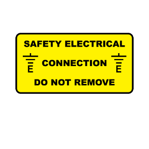 SAFETY ELEC CONN DO NOT REMOVE (EACH) 80 X 25MM