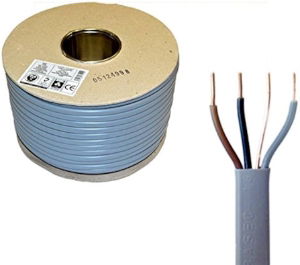 6243Y 1.0mm 3 Core and Earth Cable Grey (Per Metre)