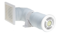 Shower Fan Kit with Timer & Light, White and Chrome Bezels