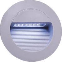 Grey Recessed Round Wall Light 14 White LEDs IP44 1.4W 230V